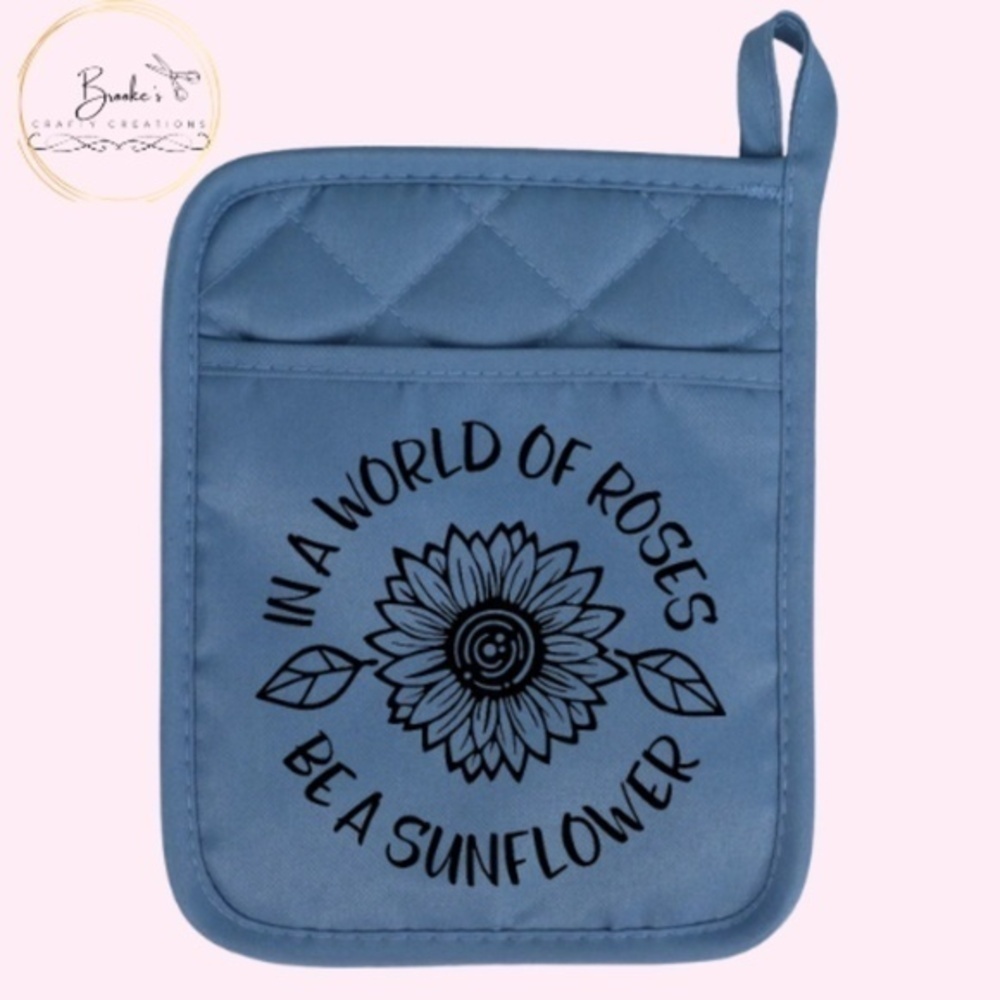 Sunflower Blue Pot Holder Mitt